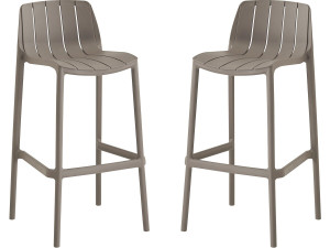 Set di 2 seggioloni da giardino impilabili "Vaena" - Taupe