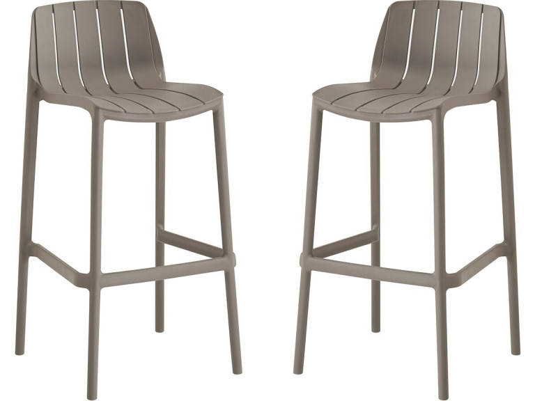 Set di 2 seggioloni da giardino impilabili "Vaena" - Taupe