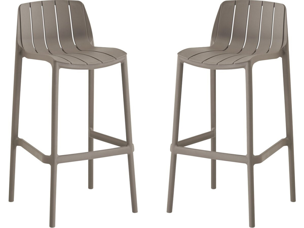 Set di 2 seggioloni da giardino impilabili "Vaena" - Taupe