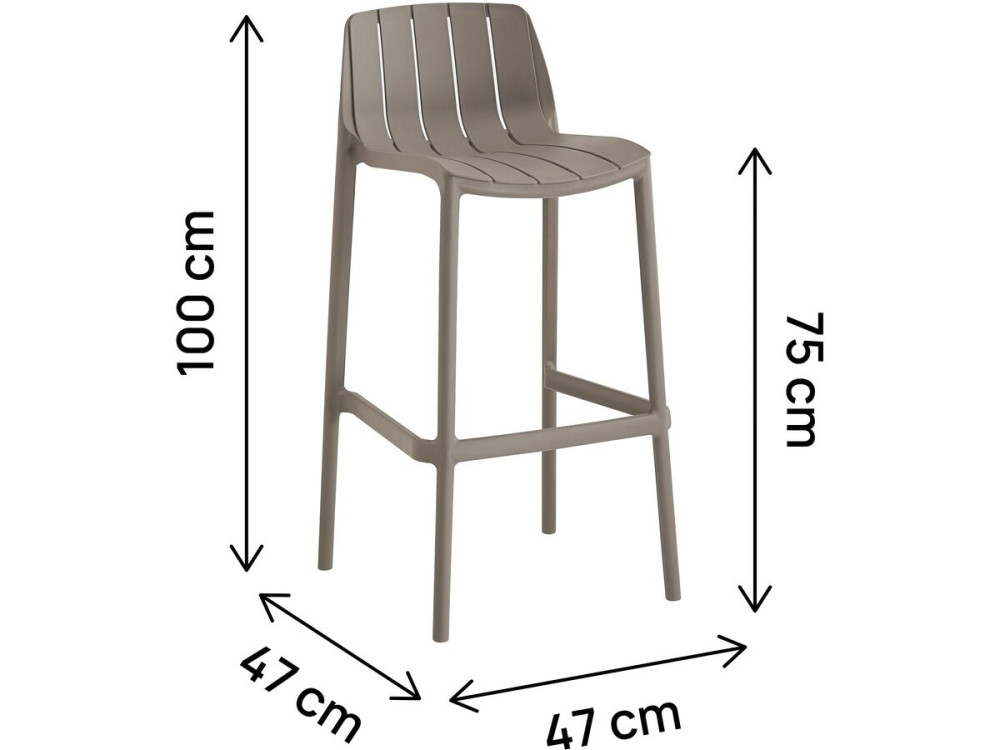 Set di 2 seggioloni da giardino impilabili "Vaena" - Taupe