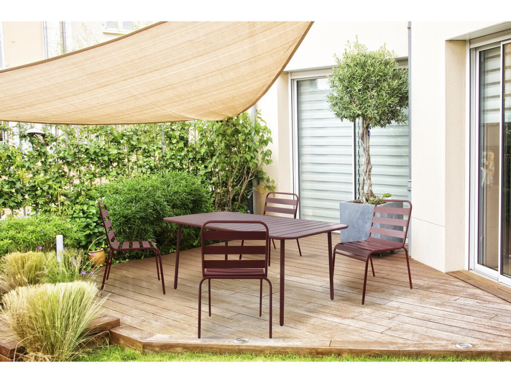 Set di 4 sedie da giardino impilabili in metallo "Bilbao" - Terracotta