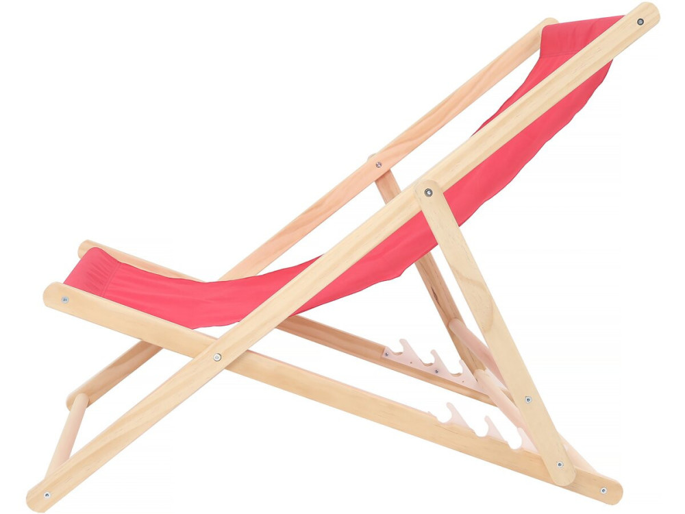 Set di 2 sedie a sdraio in legno "Chilienne" - 107 x 56,5 x 81 cm - Rosso
