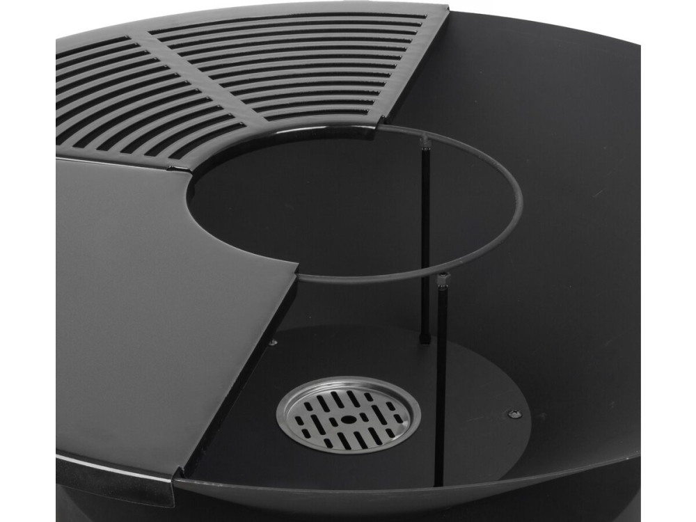 Braciere plancha per barbecue con forno per pizza "César premium" - Ø 81 cm - Nero