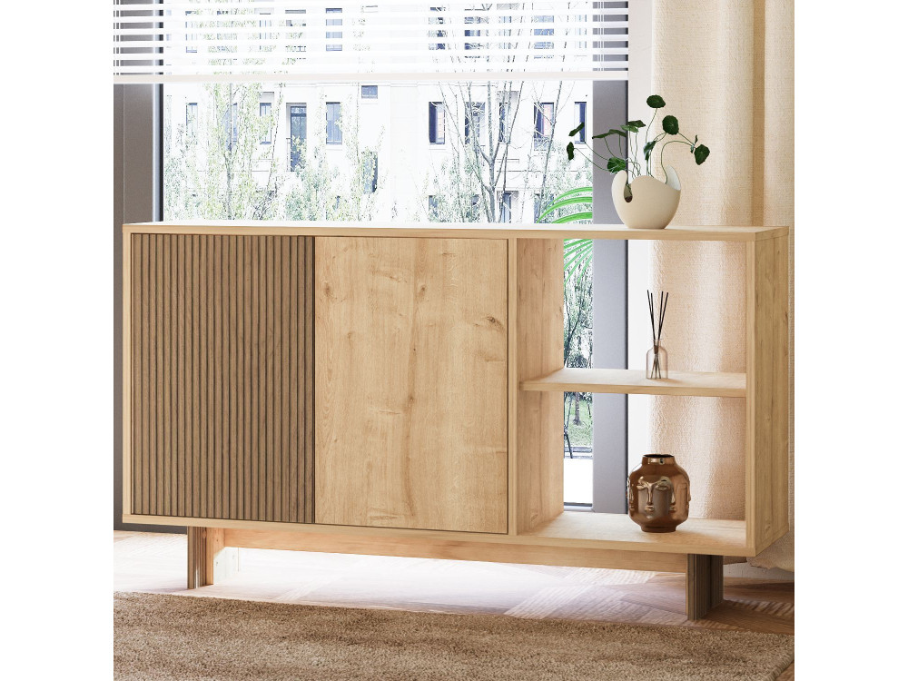 Credenza in legno "Ravello" - 140 x 35 x 80 cm - Beige