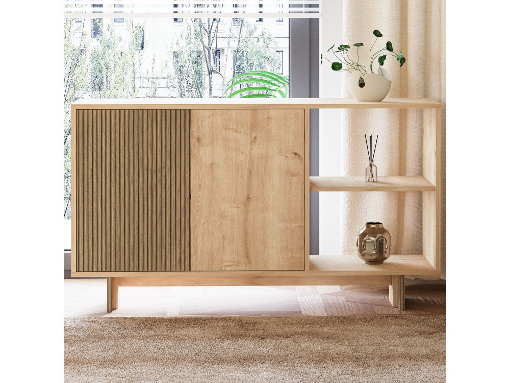 Credenza in legno "Ravello" - 140 x 35 x 80 cm - Beige