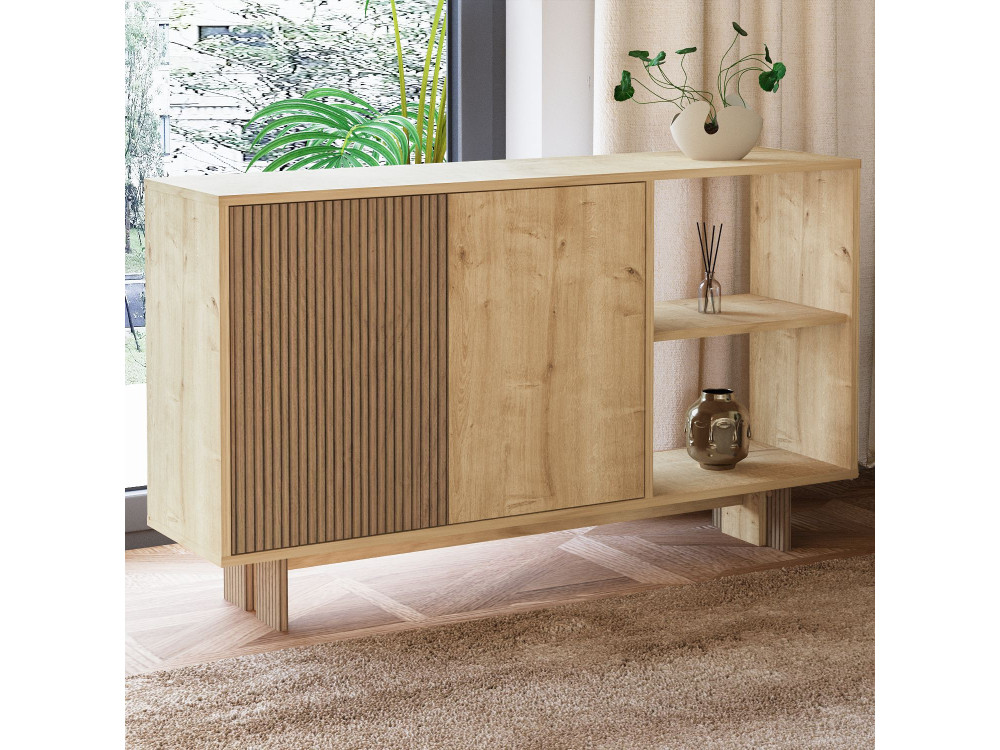 Credenza in legno "Ravello" - 140 x 35 x 80 cm - Beige