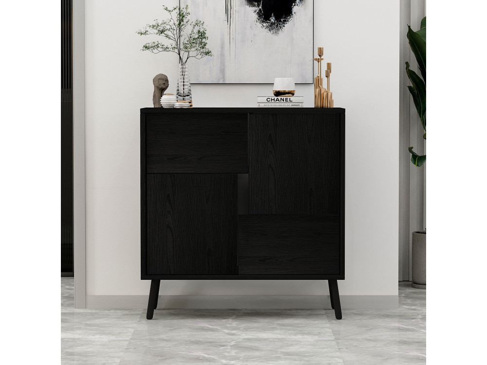 Armadio multiuso in legno "Darien" - 76,5 x 35 x 79,5 cm - Legno nero