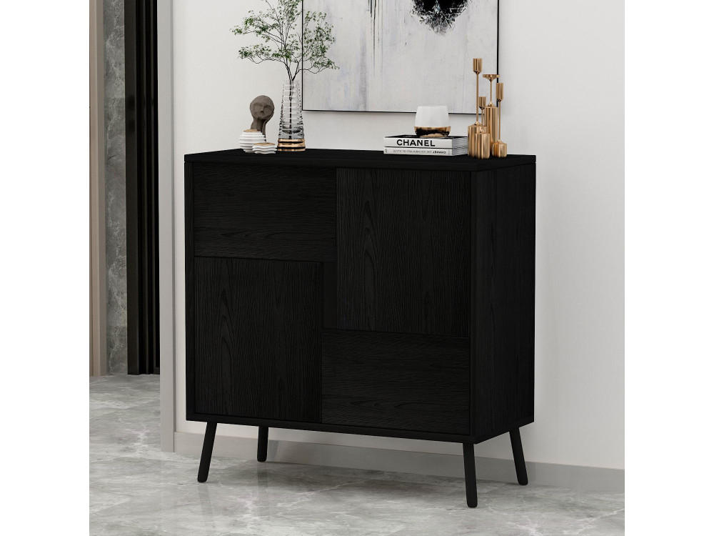 Armadio multiuso in legno "Darien" - 76,5 x 35 x 79,5 cm - Legno nero