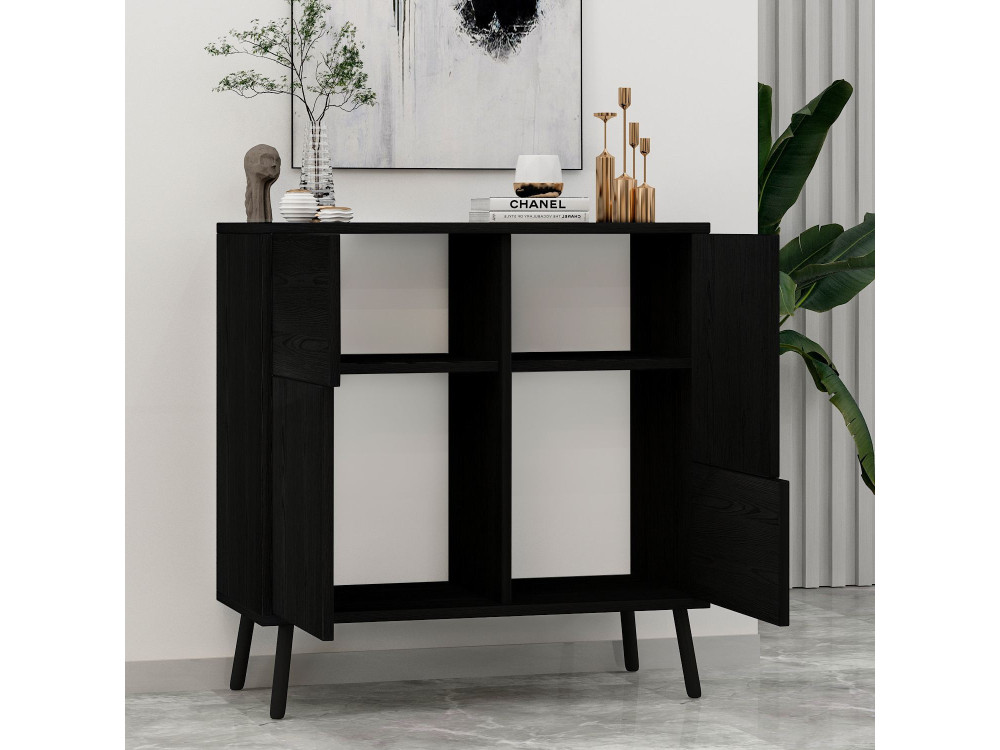 Armadio multiuso in legno "Darien" - 76,5 x 35 x 79,5 cm - Legno nero