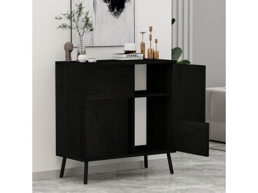 Armadio multiuso in legno "Darien" - 76,5 x 35 x 79,5 cm - Legno nero