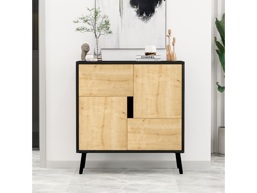 Armadio multiuso in legno "Darien" - 76,5 x 35 x 79,5 cm - Legno nero