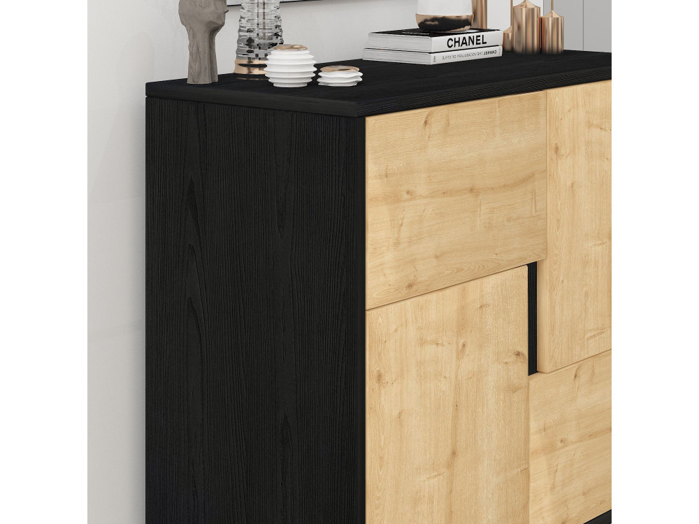 Armadio multiuso in legno "Darien" - 76,5 x 35 x 79,5 cm - Legno nero