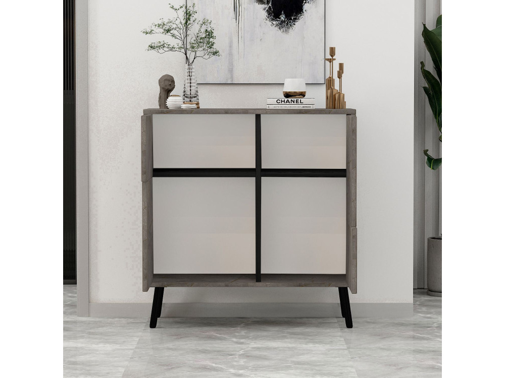 Mobile multiuso in legno "Darien" - 76,5 x 35 x 79,5 cm - Marmo