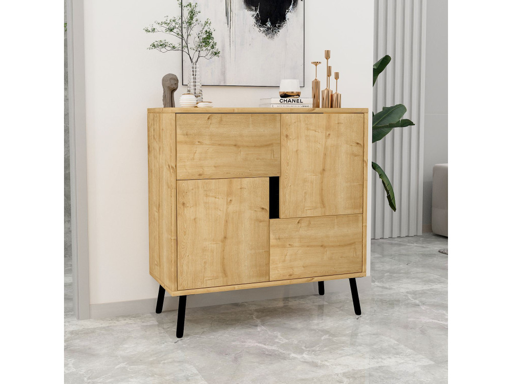 Credenza in legno "Darien" - 76 x 35 x 79 cm - Beige