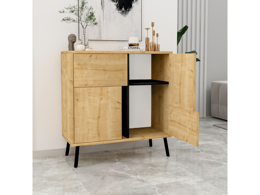 Credenza in legno "Darien" - 76 x 35 x 79 cm - Beige