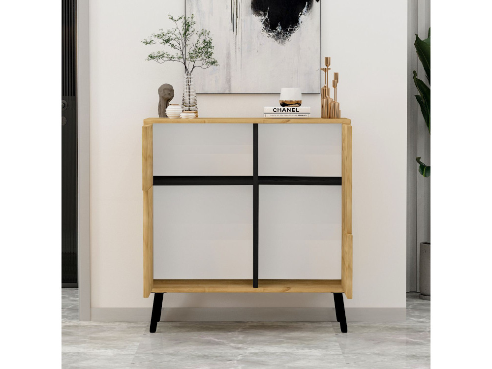 Credenza in legno "Darien" - 76 x 35 x 79 cm - Beige