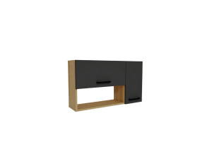 Credenza in legno "Akasya" - 90 x 24 x 52 cm - Grigio antracite