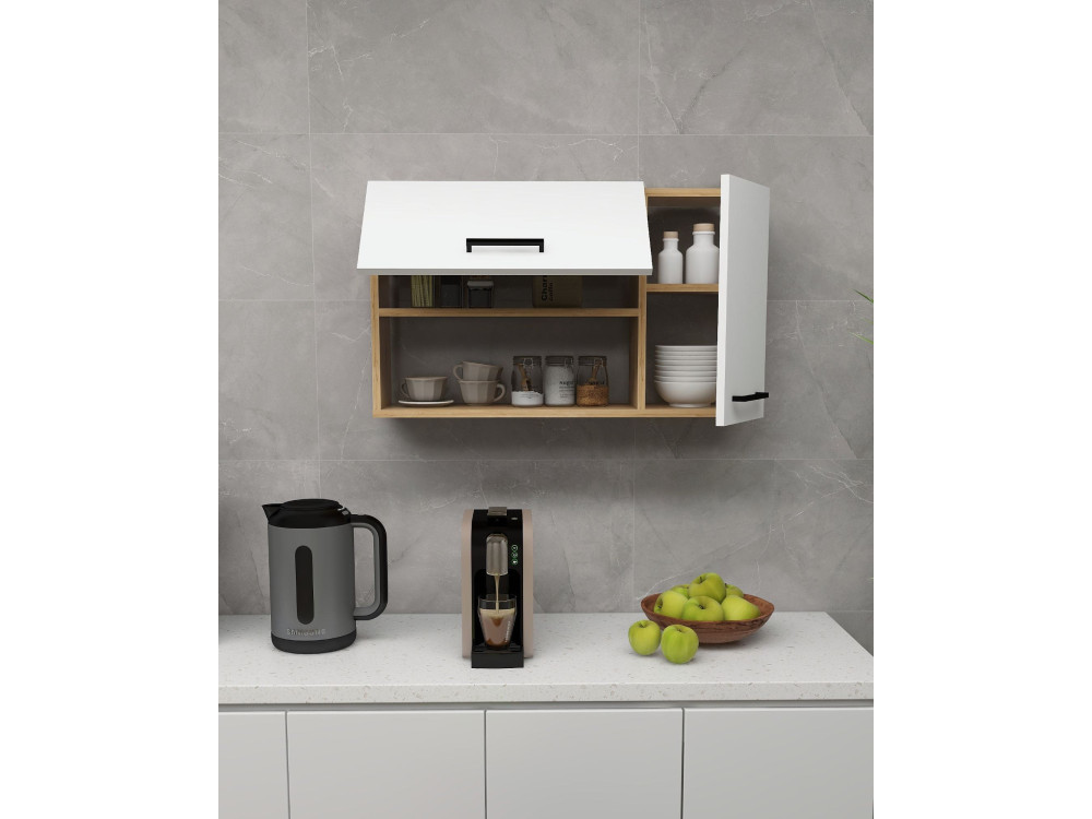 Credenza in legno "Akasya" - 90 x 24 x 52 cm - Bianco