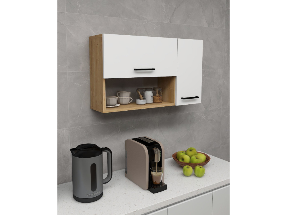 Credenza in legno "Akasya" - 90 x 24 x 52 cm - Bianco