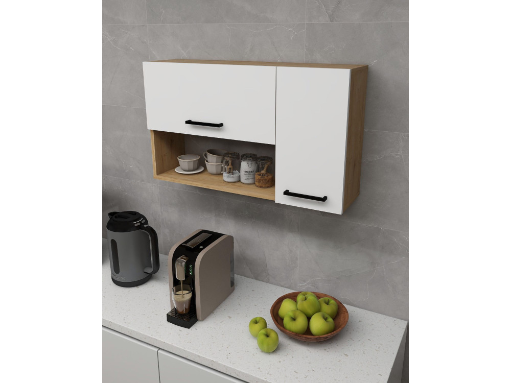 Credenza in legno "Akasya" - 90 x 24 x 52 cm - Bianco