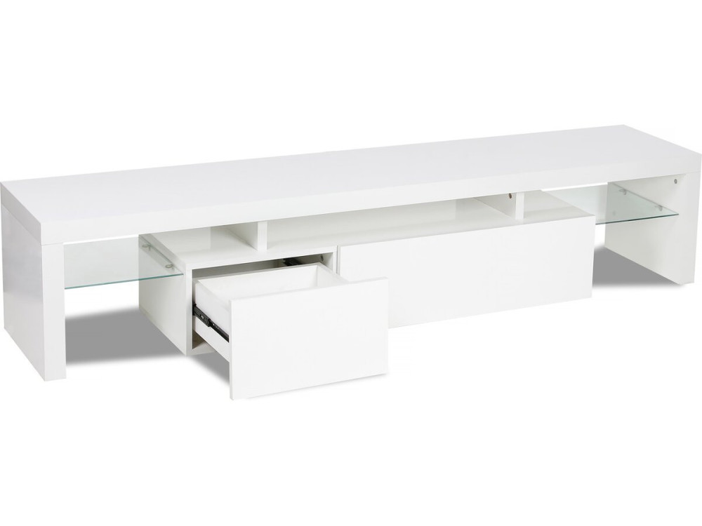 Mobile TV laccato LED "Tina" - 187,5 x 34 x 38 cm - Bianco