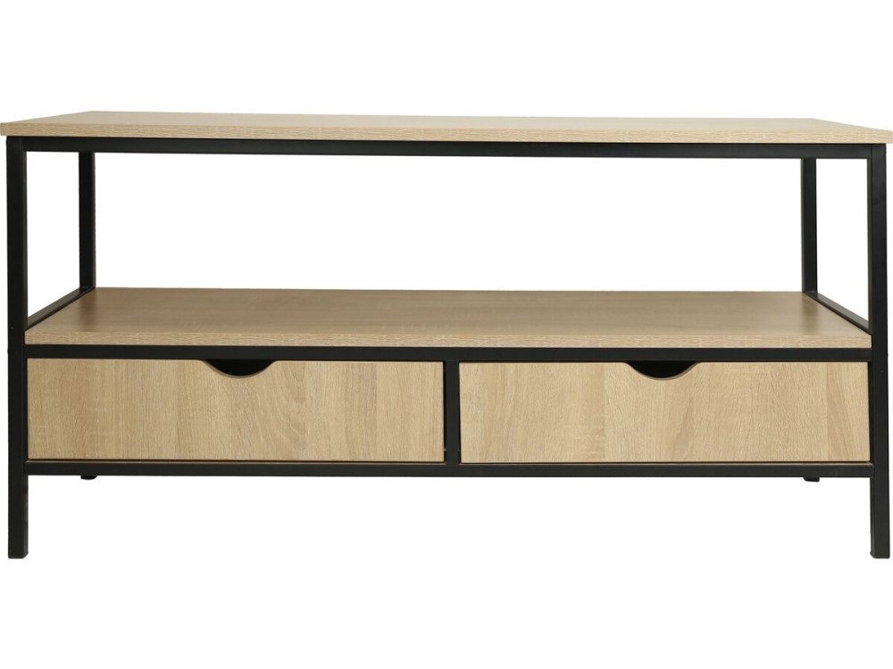 Mobile TV in stile industriale con cassetto "Detroit" - 113 x 40 x 55 cm - Beige