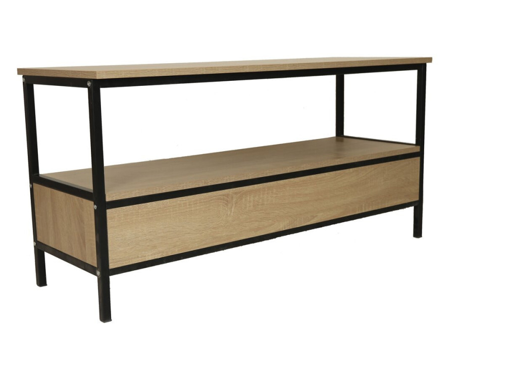 Mobile TV in stile industriale con cassetto "Detroit" - 113 x 40 x 55 cm - Beige