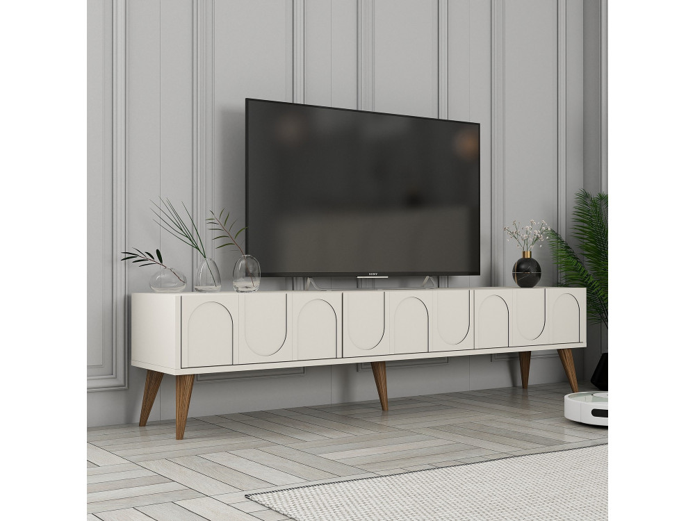 Mobile TV in legno "Lyon" - 180 x 35 x 44 cm - Crema/Noce