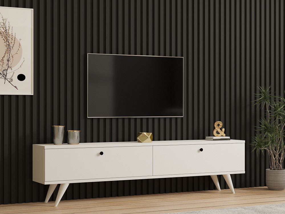 Porta TV in legno "Paris" - 160 x 25 x 40 cm - Bianco