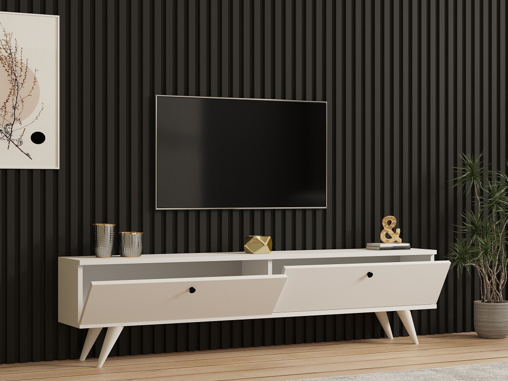 Porta TV in legno "Paris" - 160 x 25 x 40 cm - Bianco