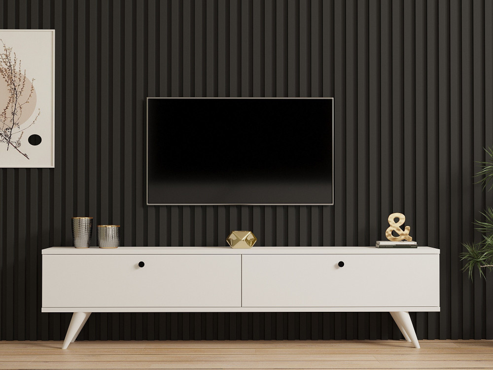 Porta TV in legno "Paris" - 160 x 25 x 40 cm - Bianco