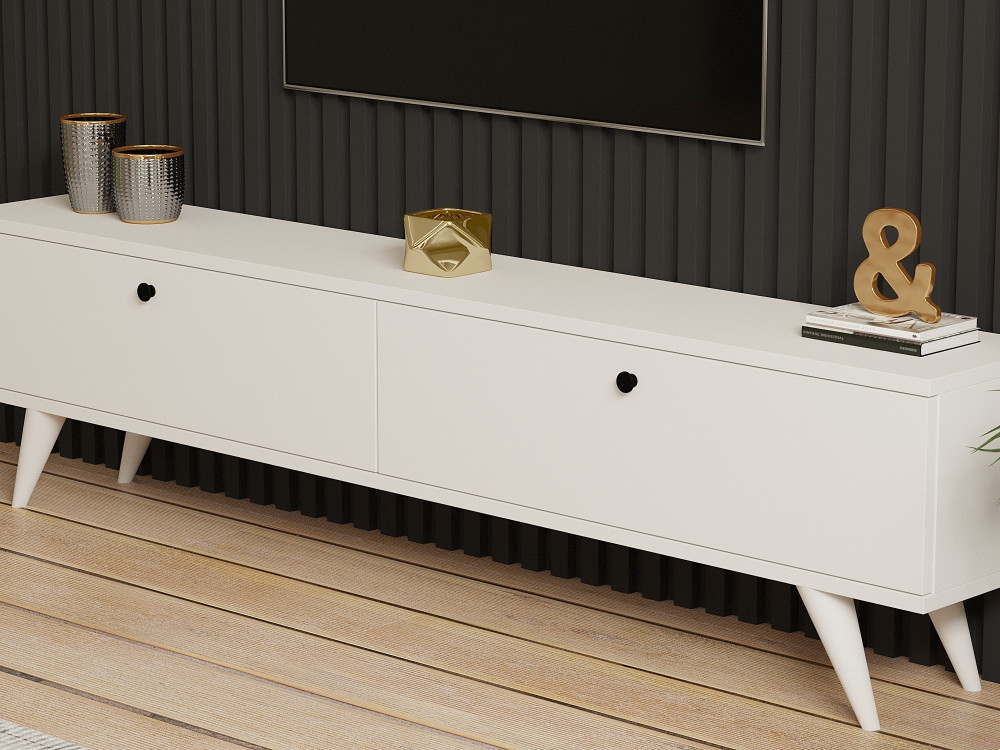 Porta TV in legno "Paris" - 160 x 25 x 40 cm - Bianco