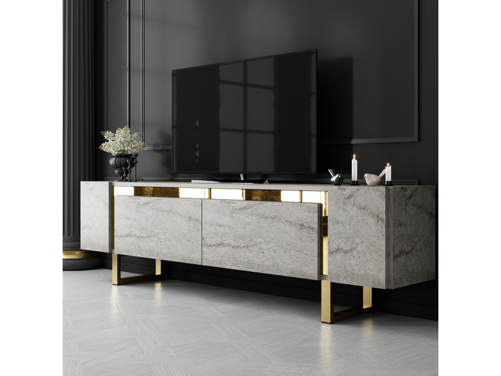 Porta TV in legno "Yildiz" - 180 x 30 x 50 cm - TravertinOr