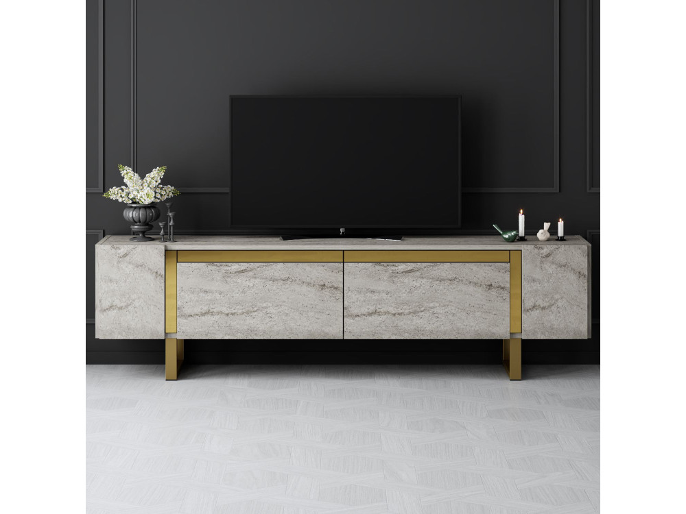Porta TV in legno "Yildiz" - 180 x 30 x 50 cm - TravertinOr