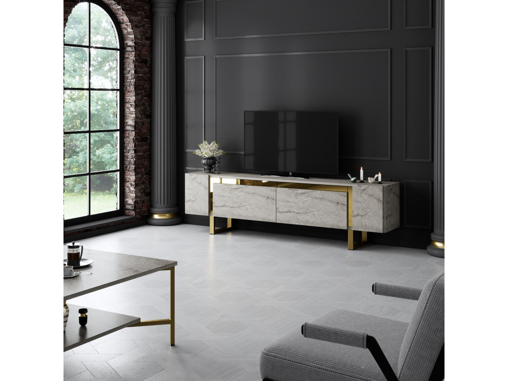Porta TV in legno "Yildiz" - 180 x 30 x 50 cm - TravertinOr