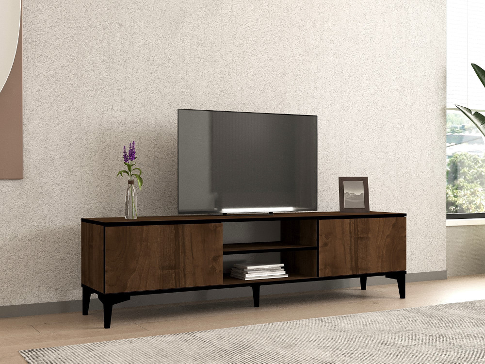 Porta TV in legno "Erem" - 180 x 40 x 45 cm - NoceNero