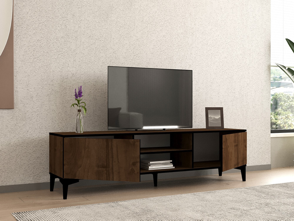 Porta TV in legno "Erem" - 180 x 40 x 45 cm - NoceNero