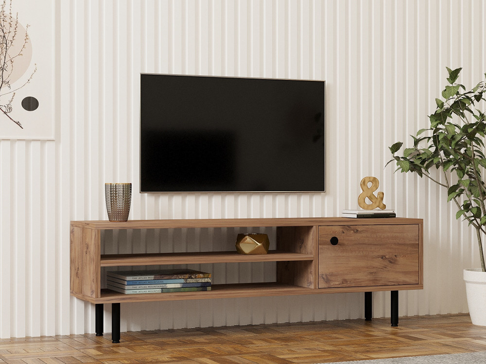 Porta TV in legno "Avila" - 120 x 30 x 38 cm - Pino Atlantico