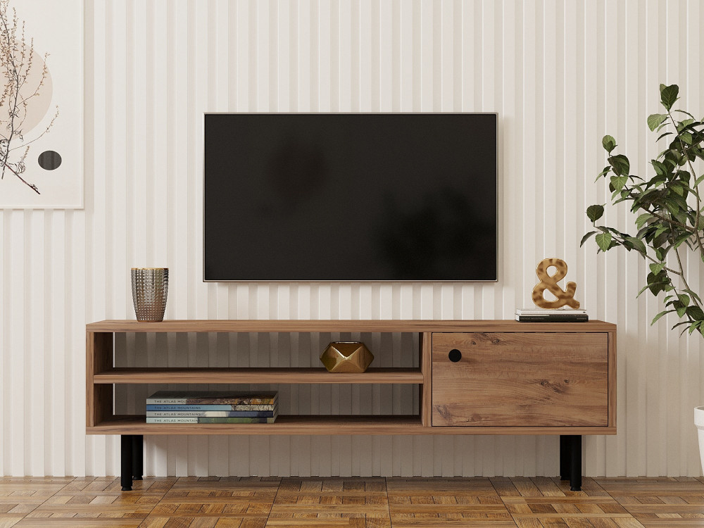 Porta TV in legno "Avila" - 120 x 30 x 38 cm - Pino Atlantico