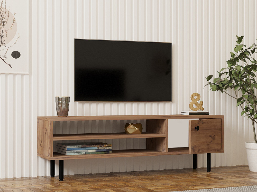 Porta TV in legno "Avila" - 120 x 30 x 38 cm - Pino Atlantico