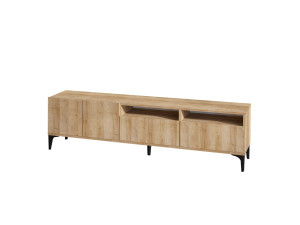 Porta TV in legno "Ross" - 180 x 35 x 52 cm - Rovere