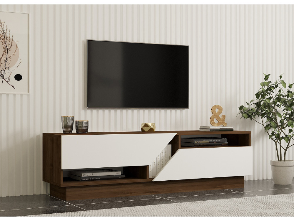 Porta TV in legno "Koza" - 160 x 40 x 45 cm - NoceBianco