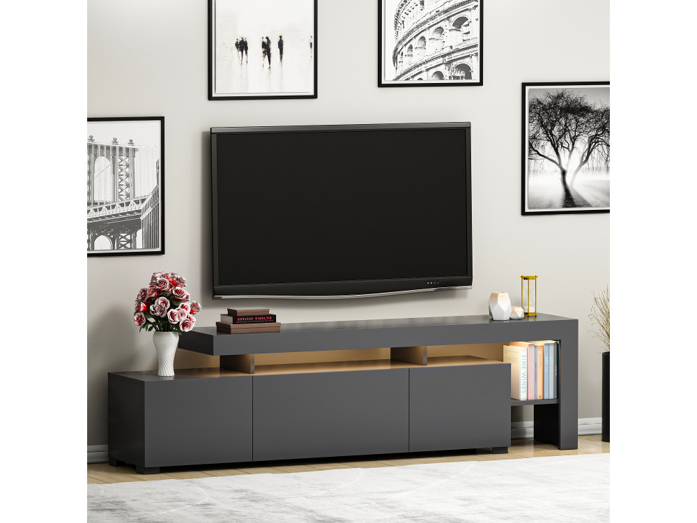 Porta TV in legno "Beliz" - 192 x 37 x 53 cm - Antracite