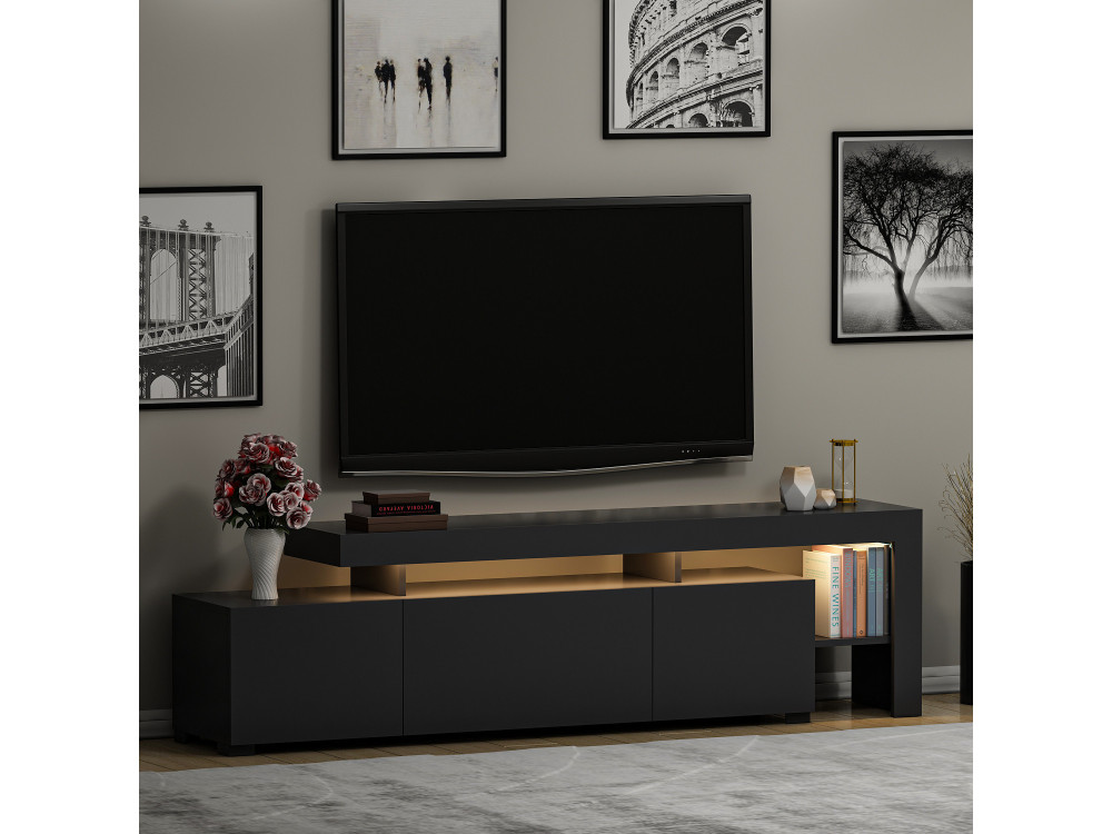 Porta TV in legno "Beliz" - 192 x 37 x 53 cm - Antracite