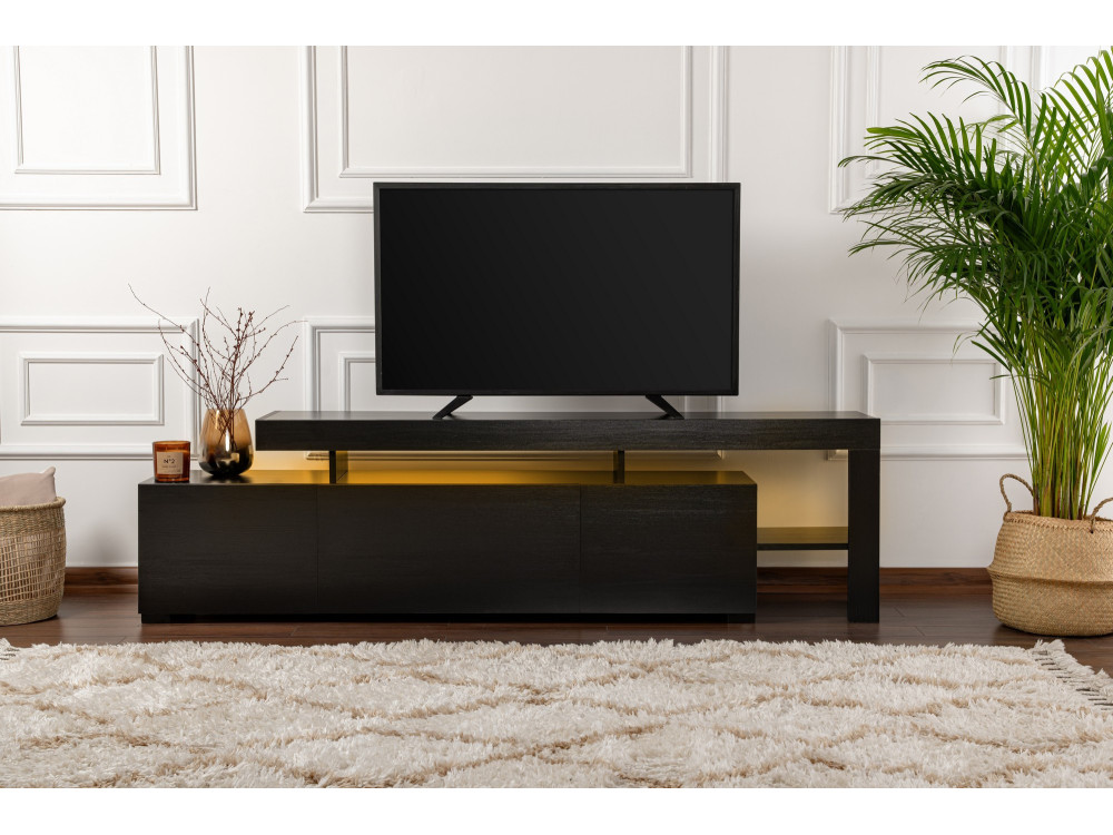 Porta TV in legno "Beliz" 192 x 37 x 53 cm - Legno nero