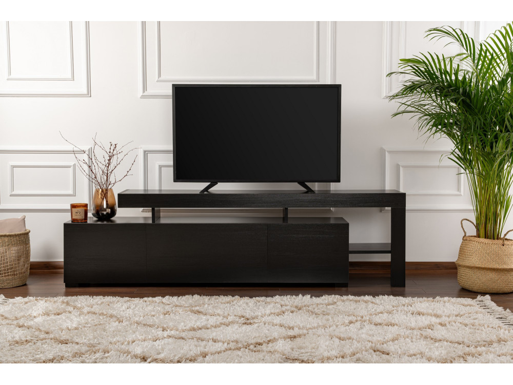 Porta TV in legno "Beliz" 192 x 37 x 53 cm - Legno nero