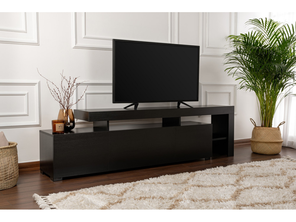 Porta TV in legno "Beliz" 192 x 37 x 53 cm - Legno nero
