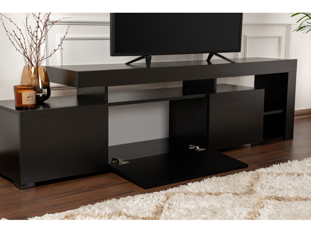 Porta TV in legno "Beliz" 192 x 37 x 53 cm - Legno nero