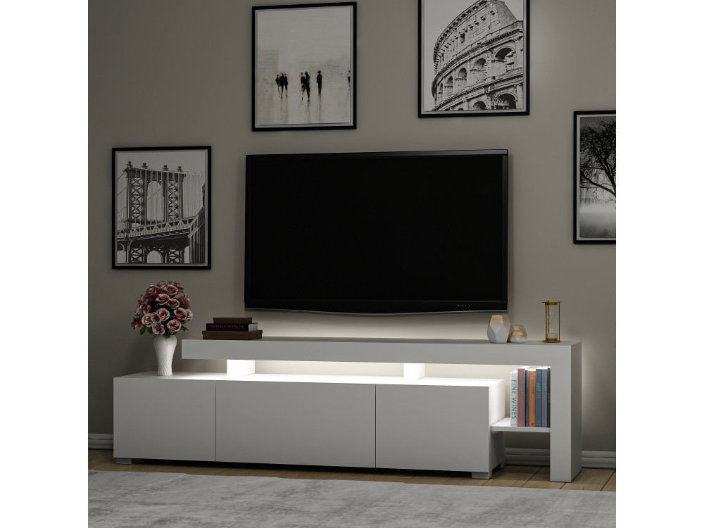 Porta TV in legno "Beliz" 192 x 37 x 53 cm - Bianco