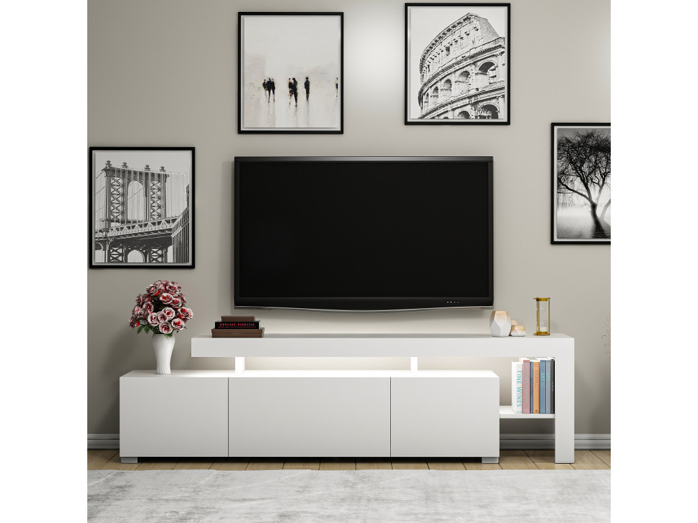 Porta TV in legno "Beliz" 192 x 37 x 53 cm - Bianco
